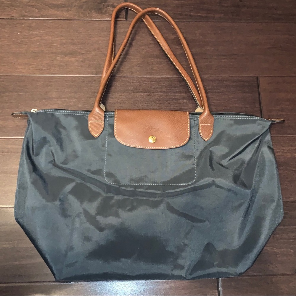 Longchamp Le Pliage Lage Nylon Tote W/ Long Handle